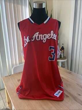 Men's Red Los Angeles #3 Basketball Jersey